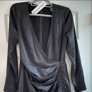 Jay Godfrey Black long sleeve cocktail dress. Size 10.